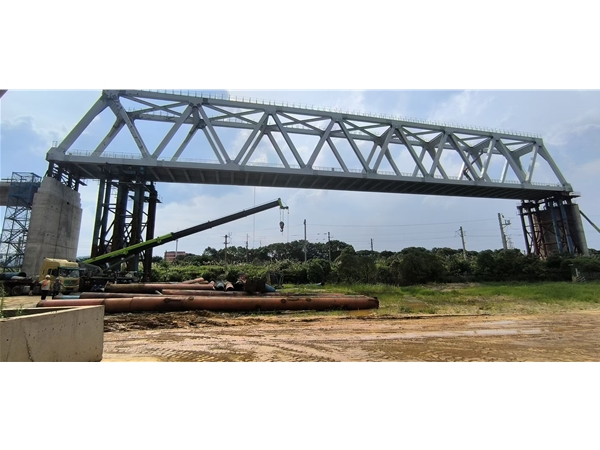 昌九高鐵樂化聯(lián)絡線特大橋鋼桁梁頂推